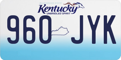KY license plate 960JYK