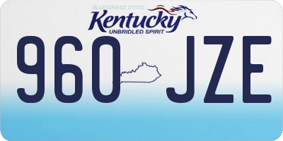 KY license plate 960JZE