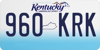 KY license plate 960KRK