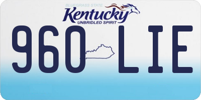 KY license plate 960LIE