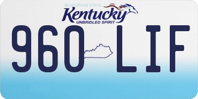 KY license plate 960LIF