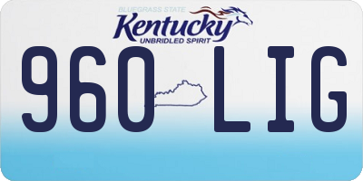KY license plate 960LIG