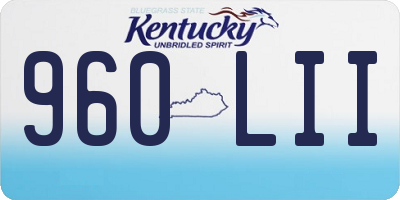 KY license plate 960LII