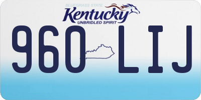 KY license plate 960LIJ