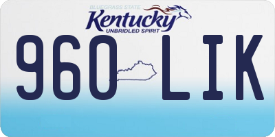 KY license plate 960LIK