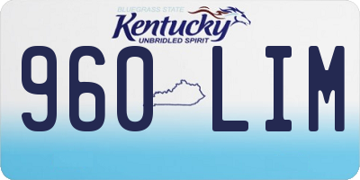 KY license plate 960LIM