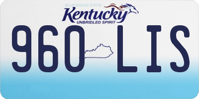 KY license plate 960LIS