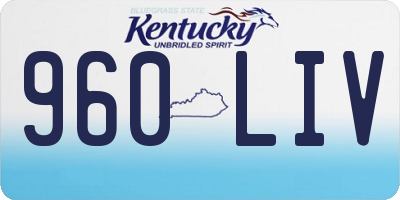 KY license plate 960LIV