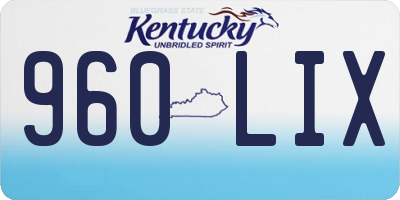 KY license plate 960LIX