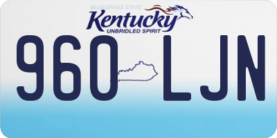 KY license plate 960LJN
