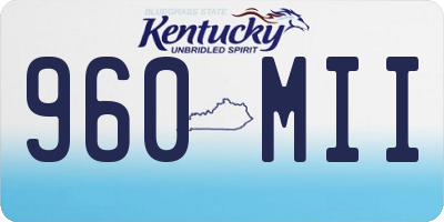 KY license plate 960MII