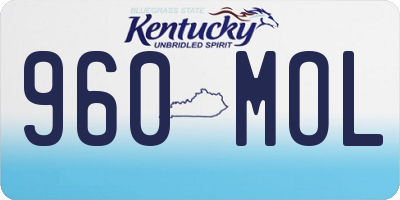 KY license plate 960MOL