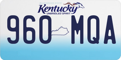 KY license plate 960MQA