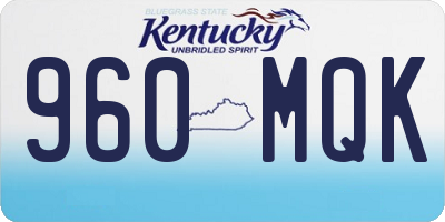 KY license plate 960MQK
