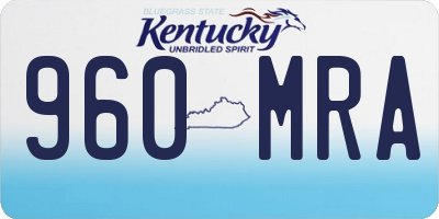 KY license plate 960MRA