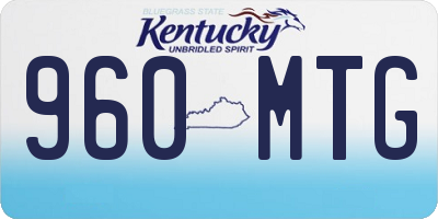 KY license plate 960MTG