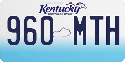 KY license plate 960MTH