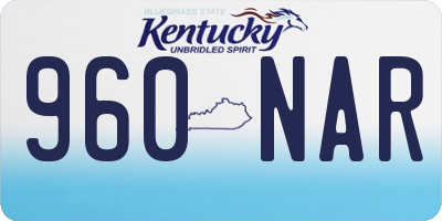 KY license plate 960NAR