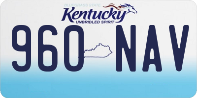 KY license plate 960NAV