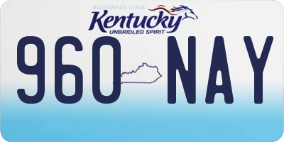 KY license plate 960NAY