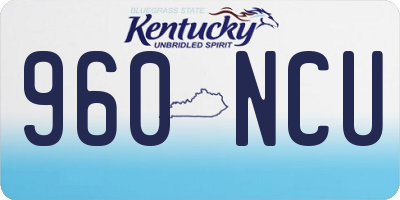 KY license plate 960NCU