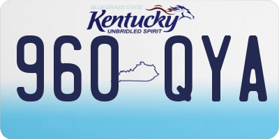 KY license plate 960QYA