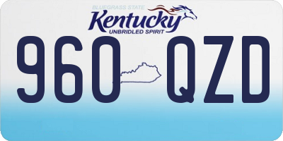 KY license plate 960QZD