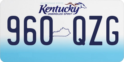 KY license plate 960QZG