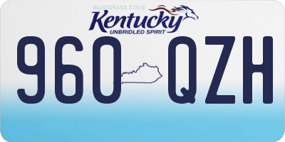 KY license plate 960QZH