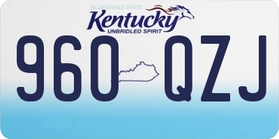 KY license plate 960QZJ