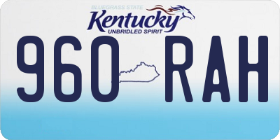 KY license plate 960RAH