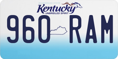 KY license plate 960RAM
