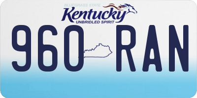 KY license plate 960RAN