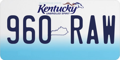 KY license plate 960RAW