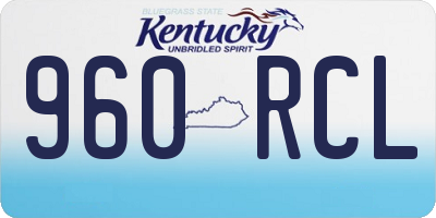 KY license plate 960RCL