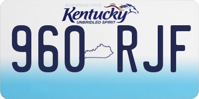 KY license plate 960RJF