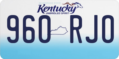 KY license plate 960RJO