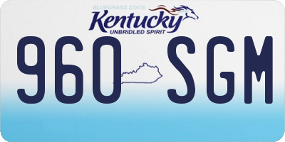 KY license plate 960SGM