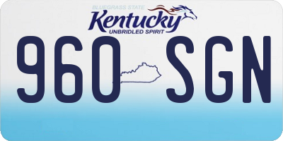 KY license plate 960SGN