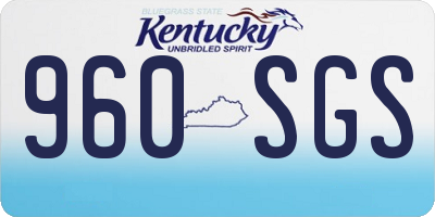 KY license plate 960SGS