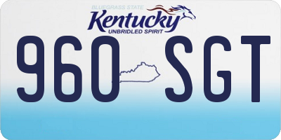 KY license plate 960SGT