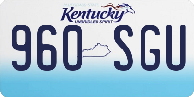 KY license plate 960SGU