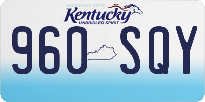 KY license plate 960SQY