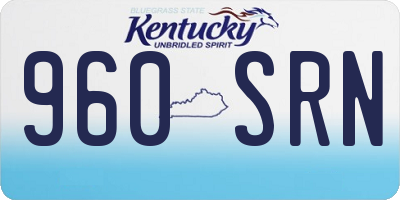 KY license plate 960SRN