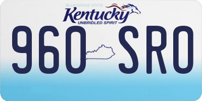 KY license plate 960SRO