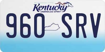 KY license plate 960SRV