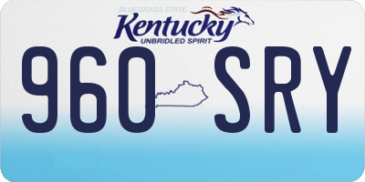 KY license plate 960SRY