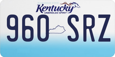 KY license plate 960SRZ