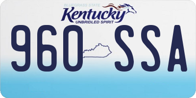 KY license plate 960SSA