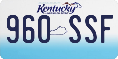 KY license plate 960SSF